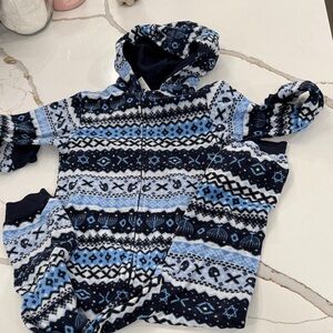 Chanukah Navy and White Fleece Onesie